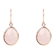 Petite Drop Earrings Rose Quartz Rosegold