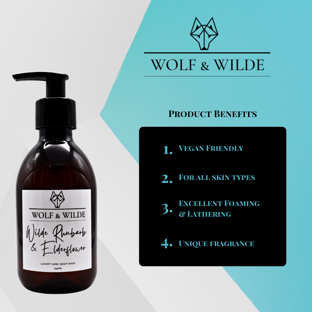 Wilde Rhubarb & Elderflower Luxury 2 In 1 Liquid Soap - Hand & Body