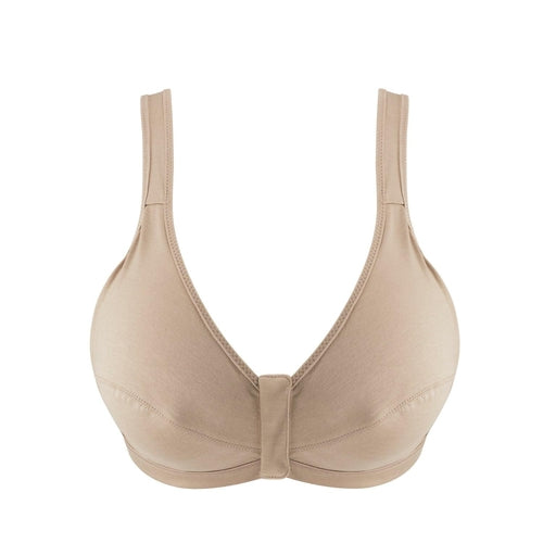 Warm Golden - Full Cup Front Closure Silk & Organic Cotton Wireless