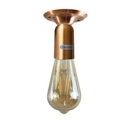Industrial Vintage Retro Ceiling  Yellow Brass Semi-Flush Mount Light