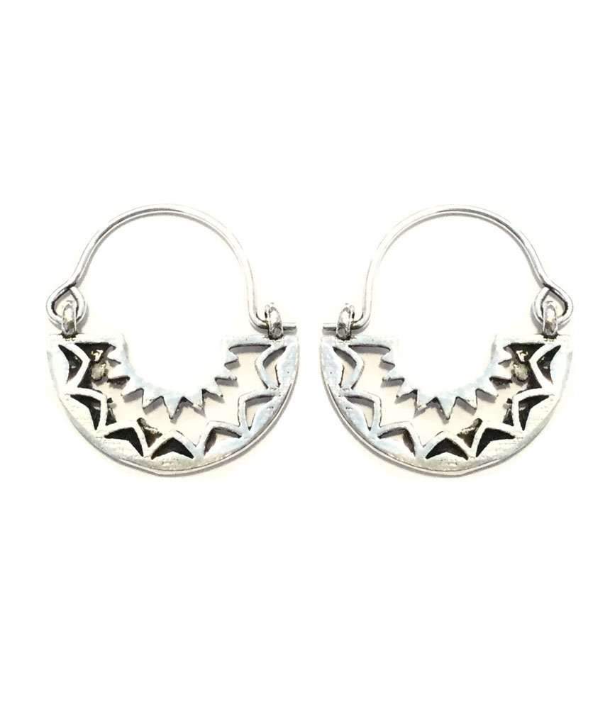 Boho Hoop Earrings with Triangular Design