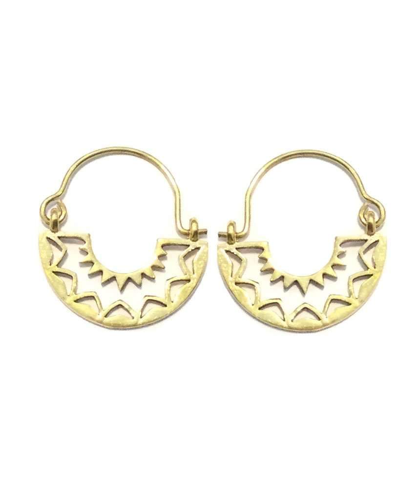 Boho Hoop Earrings with Triangular Design