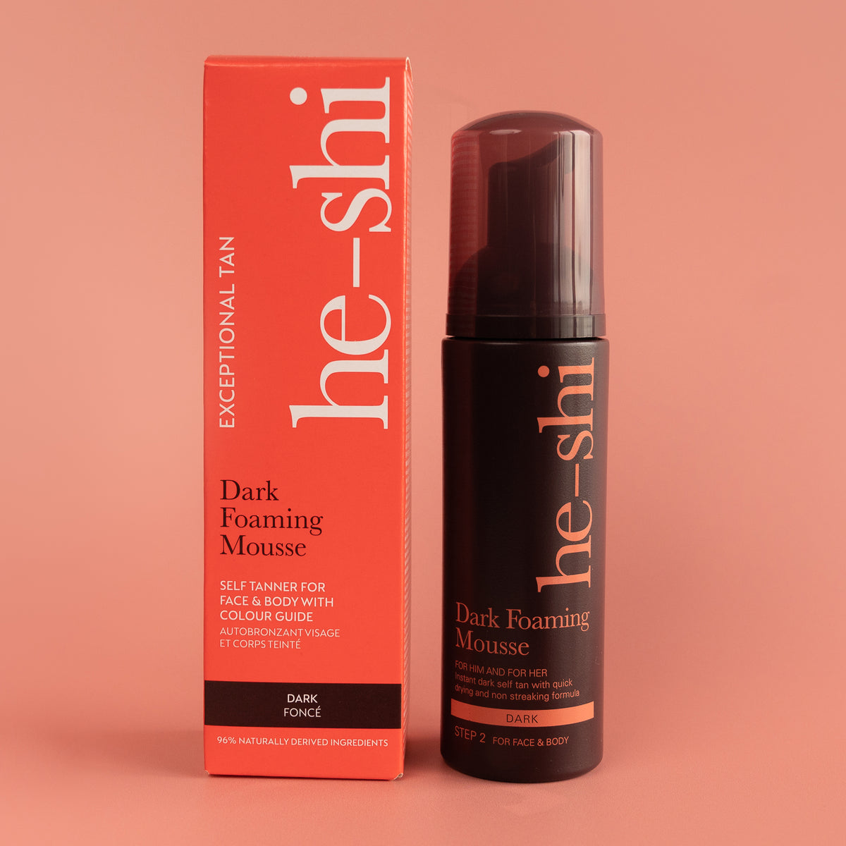 He-Shi Dark Foaming Mousse   - Dark Self Tan - Quick Dry - Easy to Apply