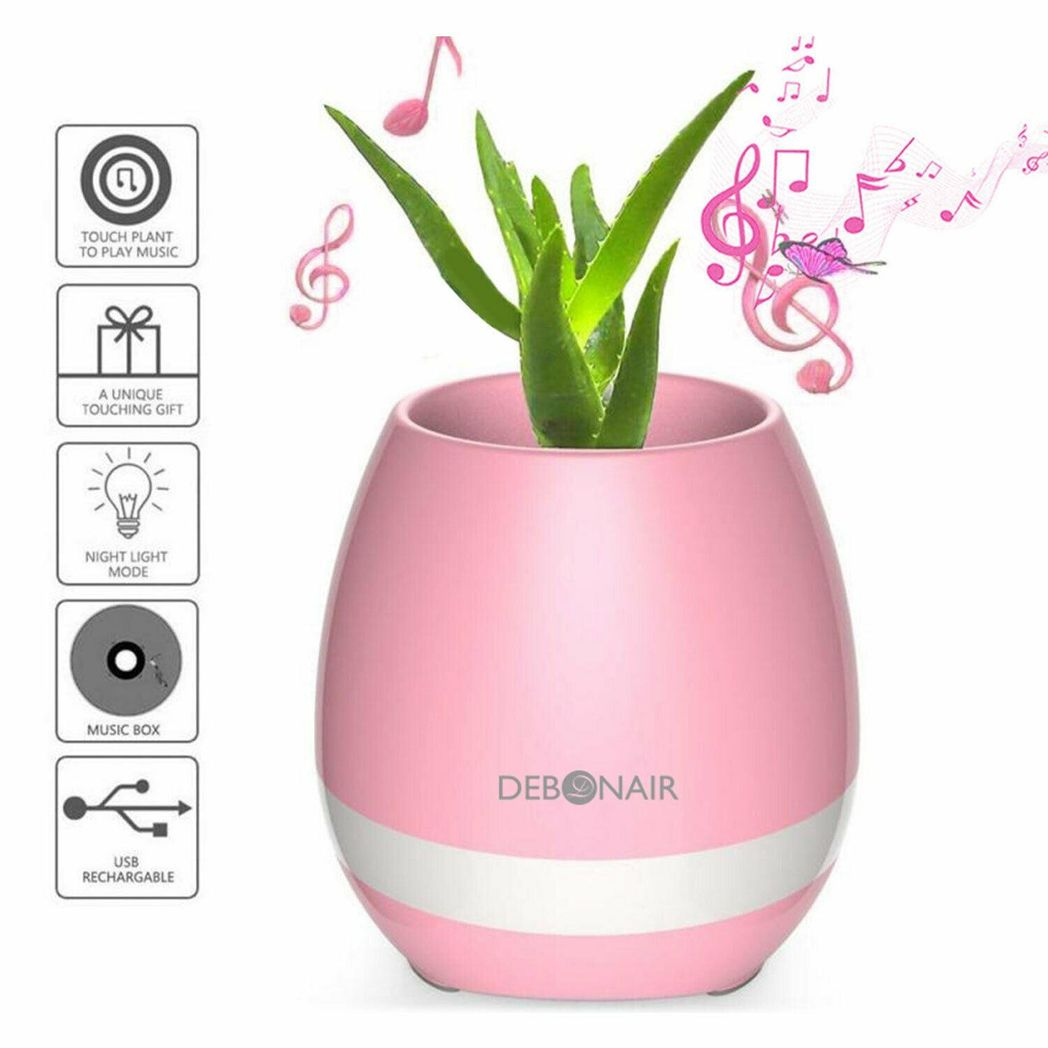 Debonair Music Flower Pot Bluetooth Speaker for Bedroom, Office & Living Room[Pink]