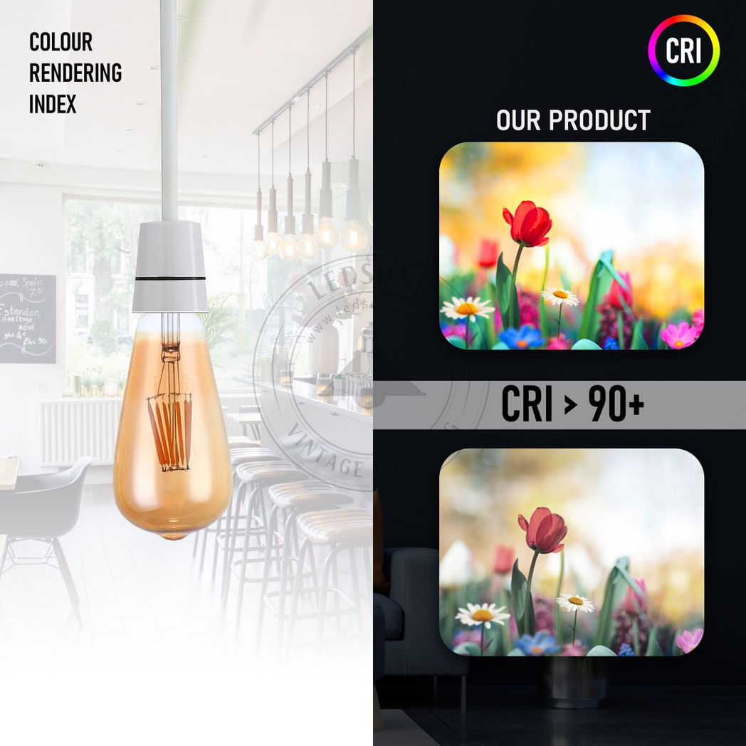 E27 ST64 Vintage LED Dimmable  Bulbs, 8W Edison Light Bulb,