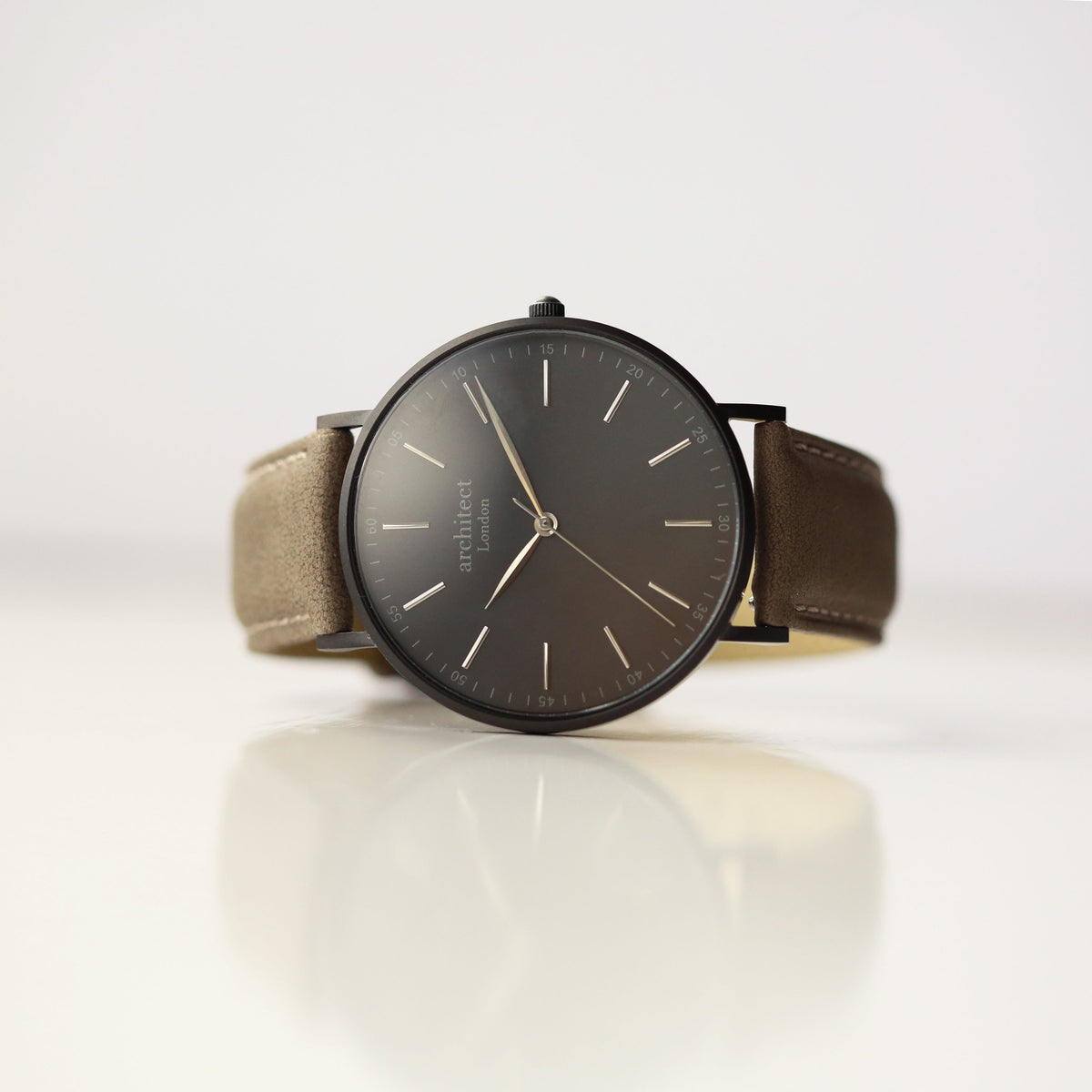 Modern Font Engraving - Men's Architect Zephyr + Urban Grey Strap