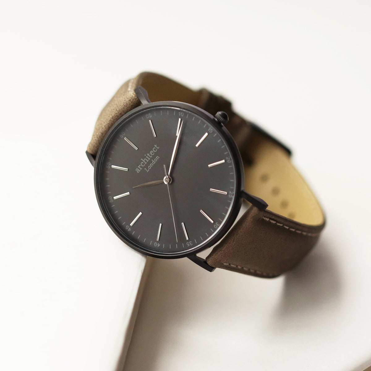 Modern Font Engraving - Men's Architect Zephyr + Urban Grey Strap