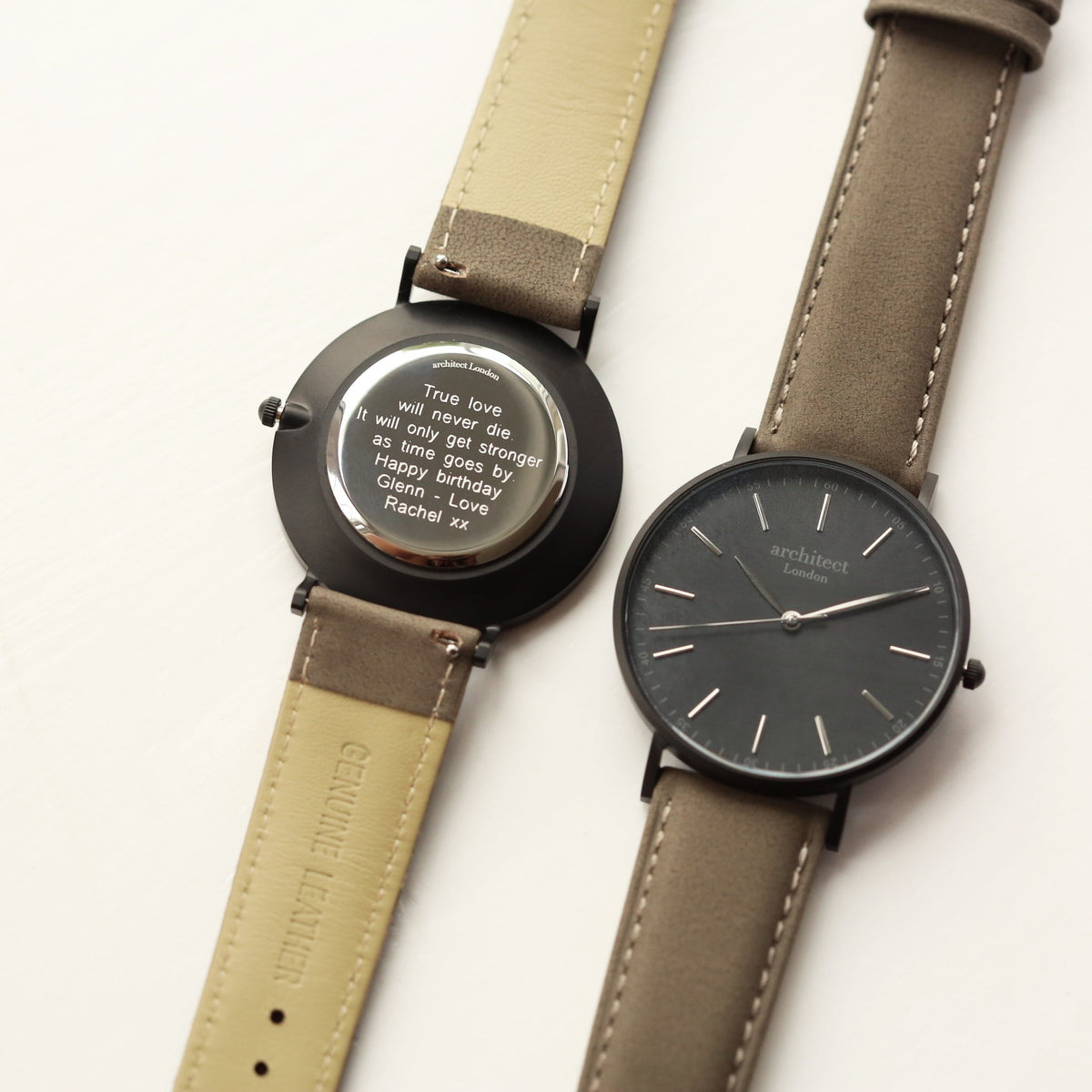 Modern Font Engraving - Men's Architect Zephyr + Urban Grey Strap