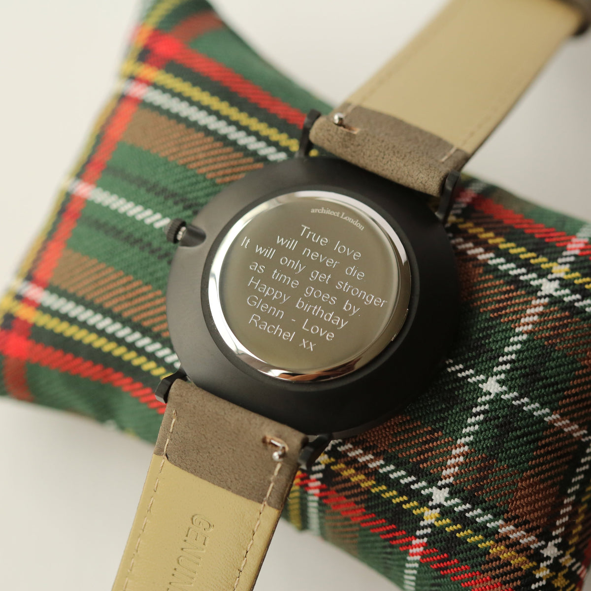 Modern Font Engraving - Men's Architect Zephyr + Urban Grey Strap