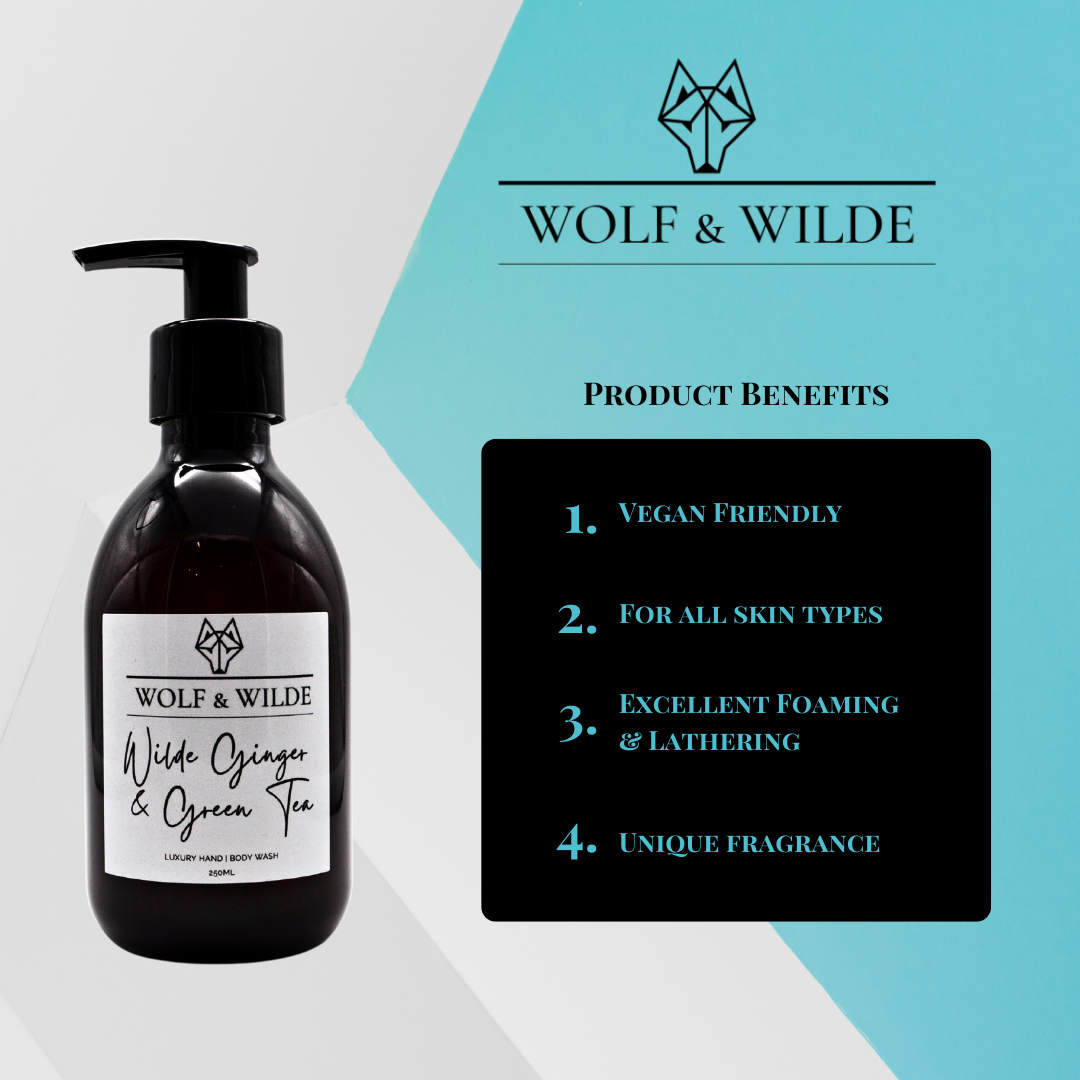 Wilde Ginger & Green Tea Luxury 2 In 1 Liquid Soap - Hand & Body 250ML