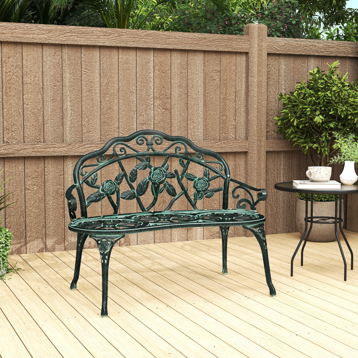 Cast Aluminum Garden Bench Patio Chair