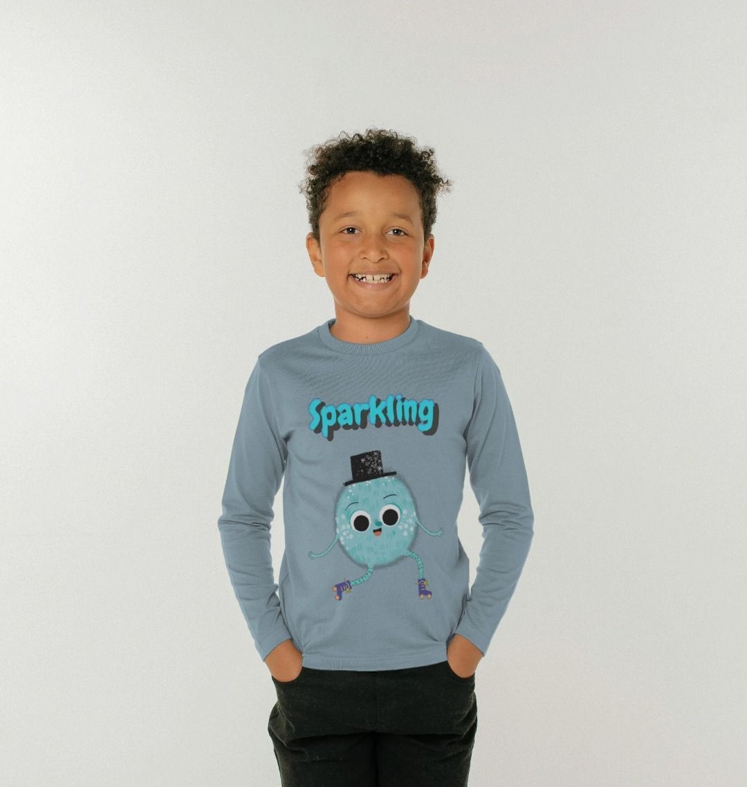 Organic Childrens Long-Sleeved T-shirt (Sparkling)