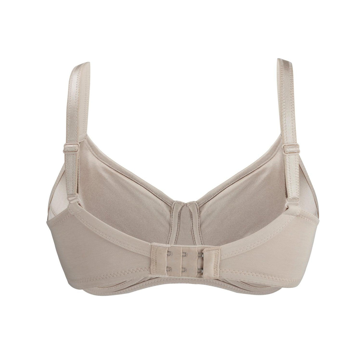 Ivory-Supportive Non-Wired Silk & Organic Cotton Full Cup Bra with