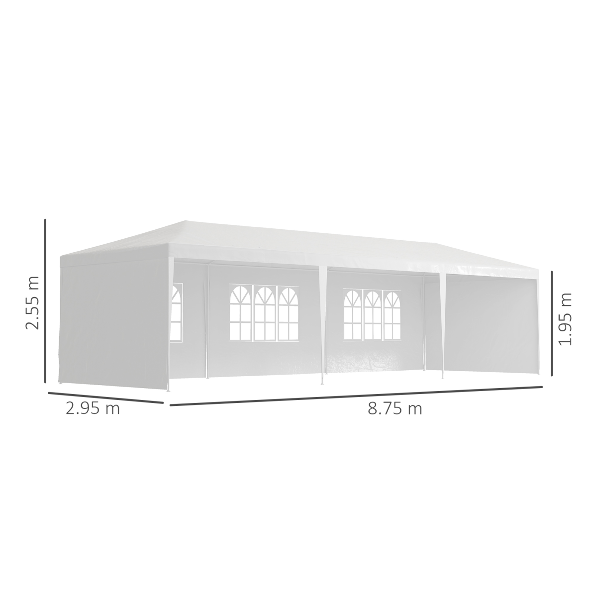 9m x 3m Outdoor Garden Gazebo Wedding Party Tent Canopy Marquee White