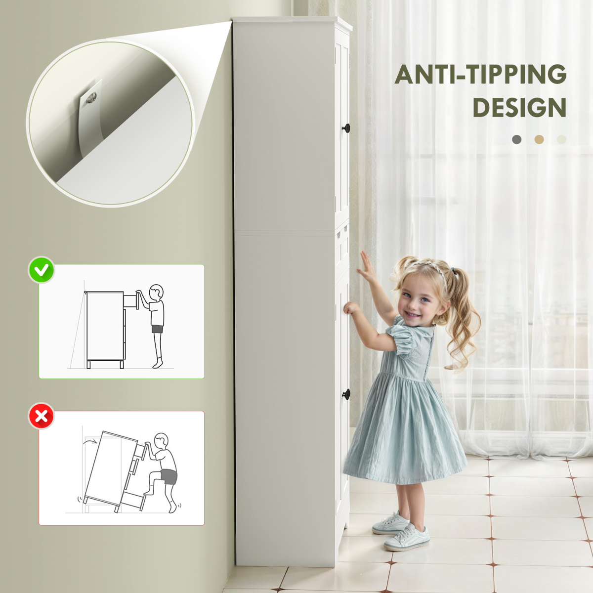 Bathroom Storage Cabinet-White