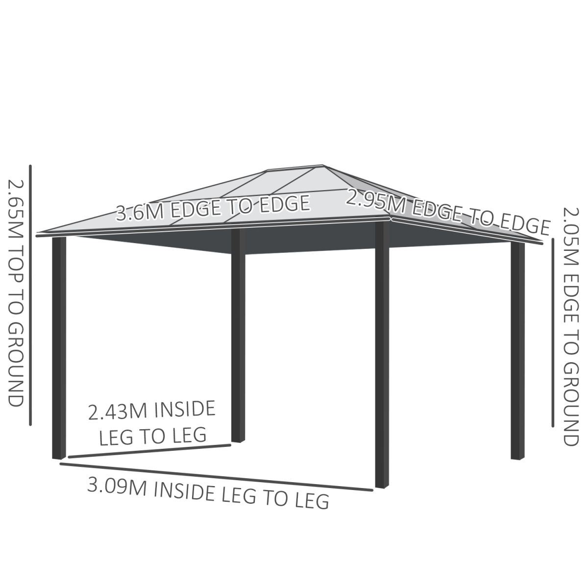Garden Party Tent Gazebo 3x3.6 m-Brown/Beige