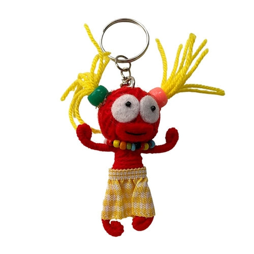 Voodoo String Doll Keychain, 7cm