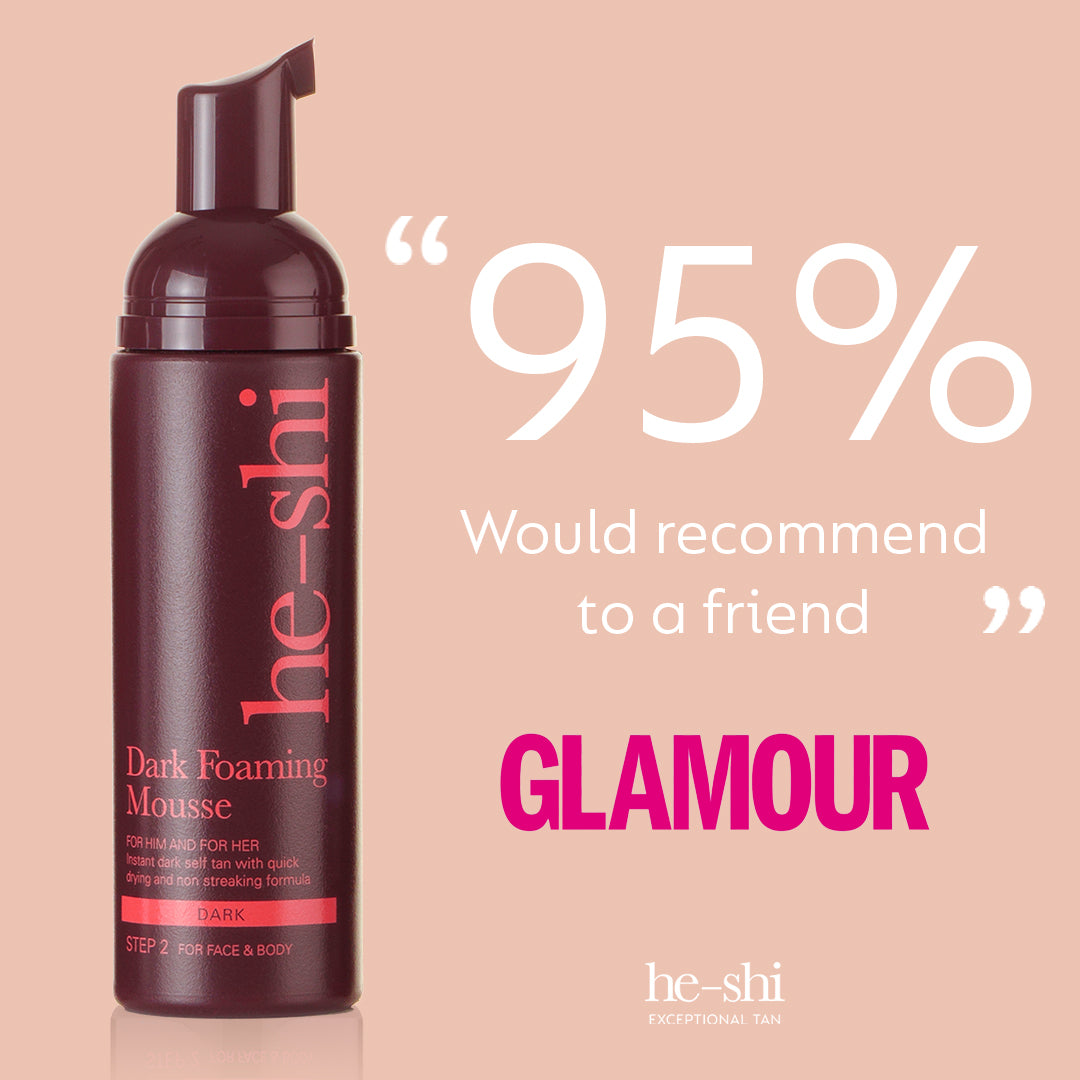 He-Shi Dark Foaming Mousse   - Dark Self Tan - Quick Dry - Easy to Apply