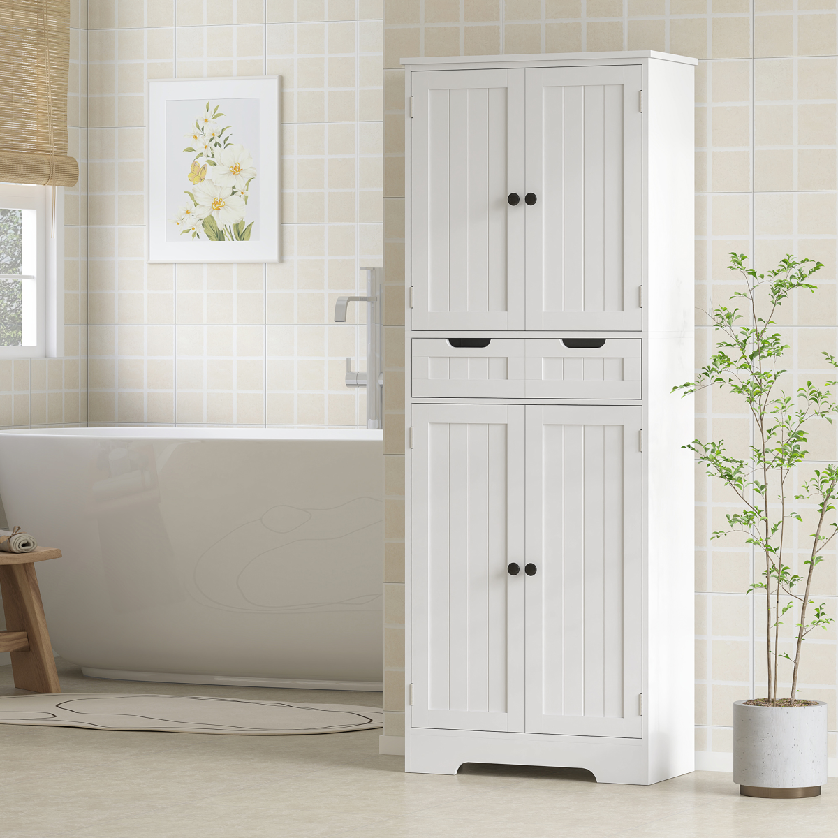 Bathroom Storage Cabinet-White