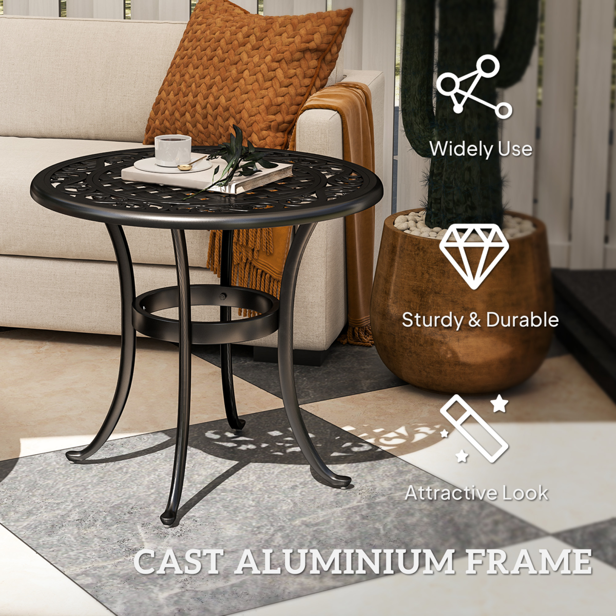 Stunning Aluminium Garden Side Table – Durable & Stylish Outdoor Furniture