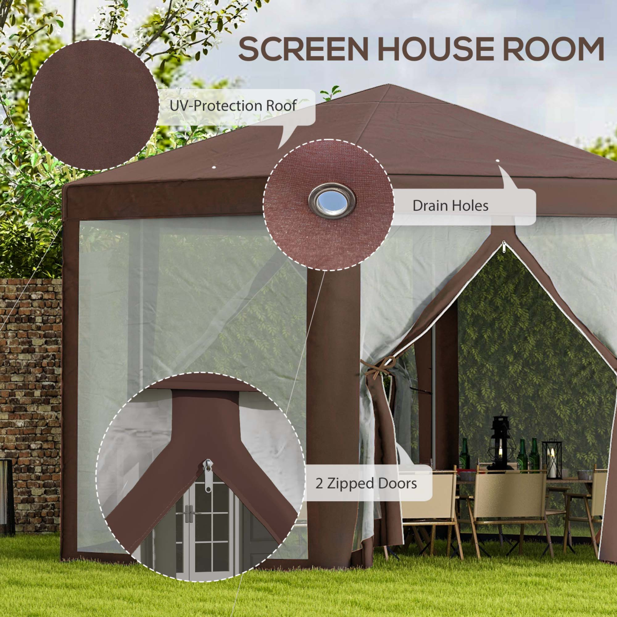 Hexagonal Garden Gazebo Party Tent Patio Marquee Canopy