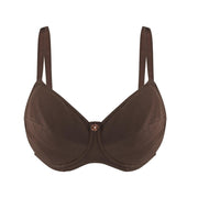 Cocoa-Underwired Silk & Organic Cotton Full Cup Bra with removable