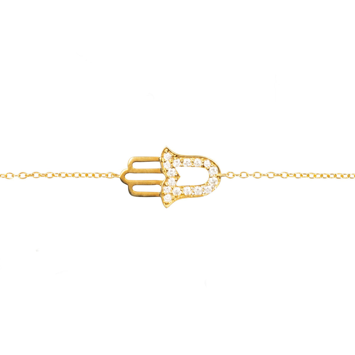 Diamond Hamsa Hand Bracelet gold