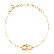 Diamond Hamsa Hand Bracelet gold