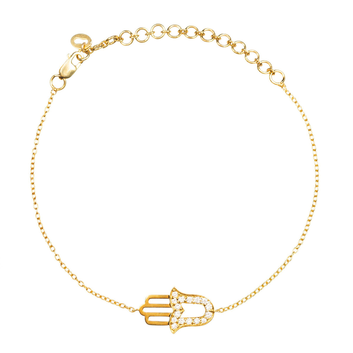 Diamond Hamsa Hand Bracelet gold