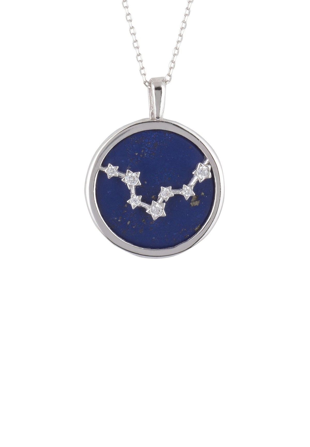 Zodiac Lapis Lazuli Gemstone Star Constellation Pendant Necklace