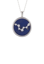 Zodiac Lapis Lazuli Gemstone Star Constellation Pendant Necklace