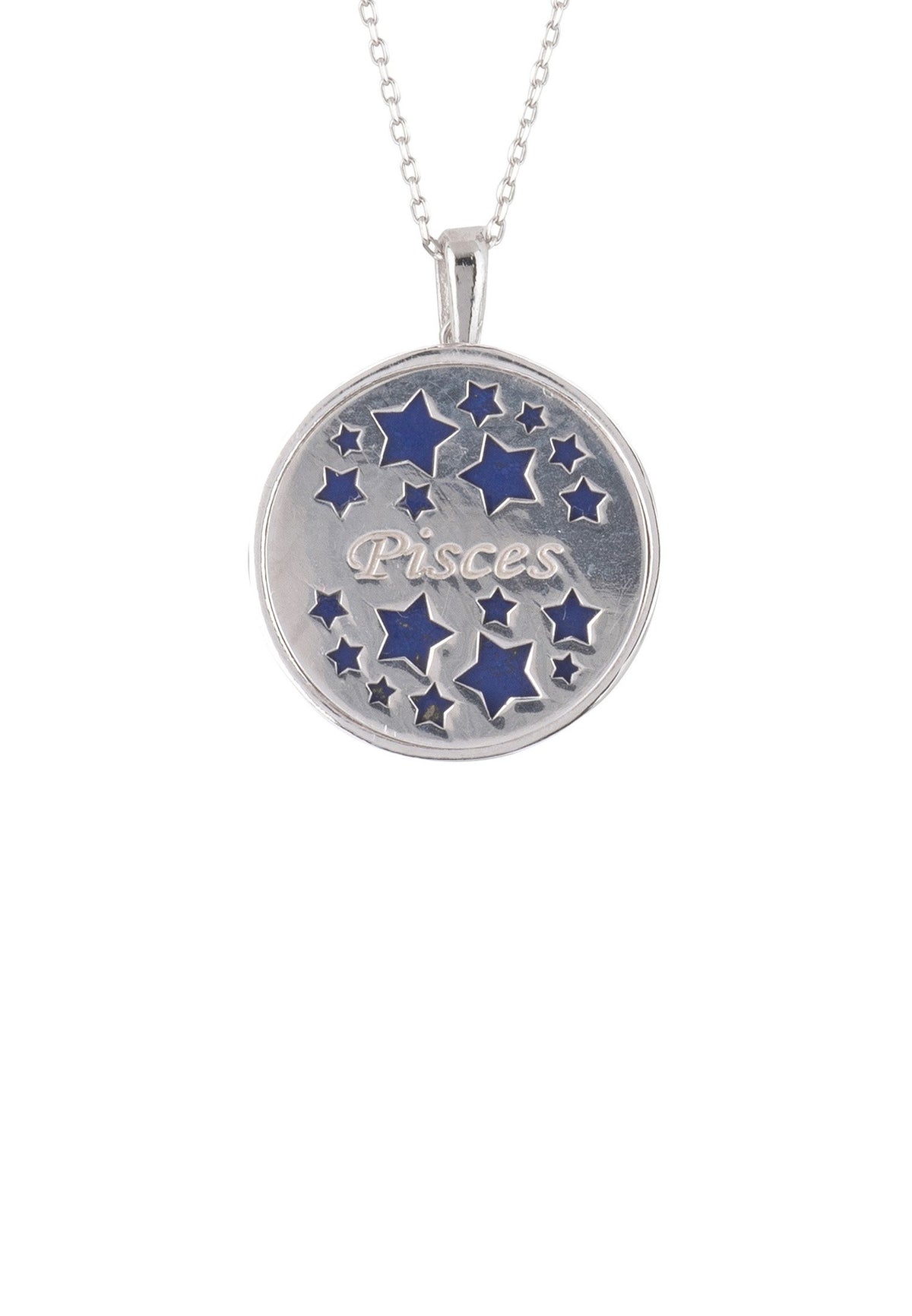 Zodiac Lapis Lazuli Gemstone Star Constellation Pendant Necklace