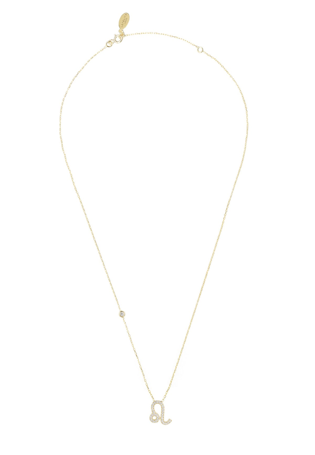 Zodiac Star Sign Pendant Necklace Gold Leo