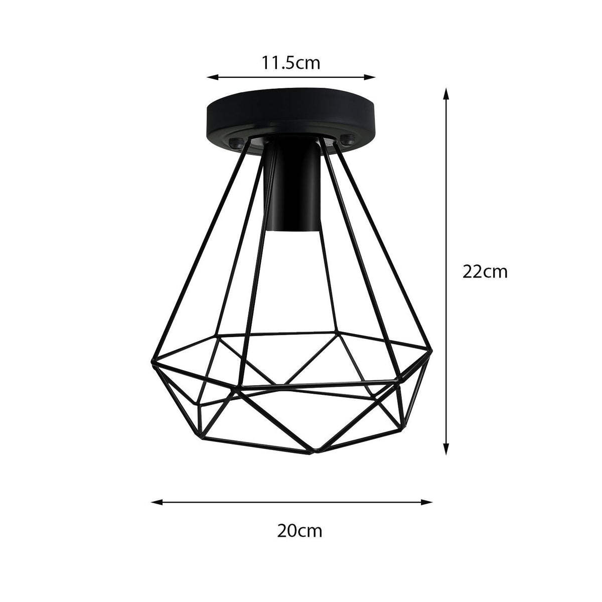 Industrial Black Wire Light Shade ceiling flush Lighting~1002
