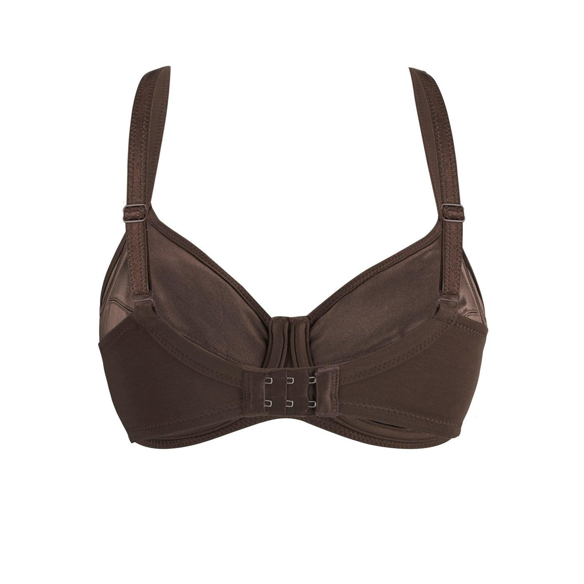 Cocoa-Underwired Silk & Organic Cotton Full Cup Bra with removable