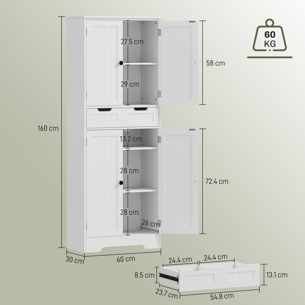 Bathroom Storage Cabinet-White