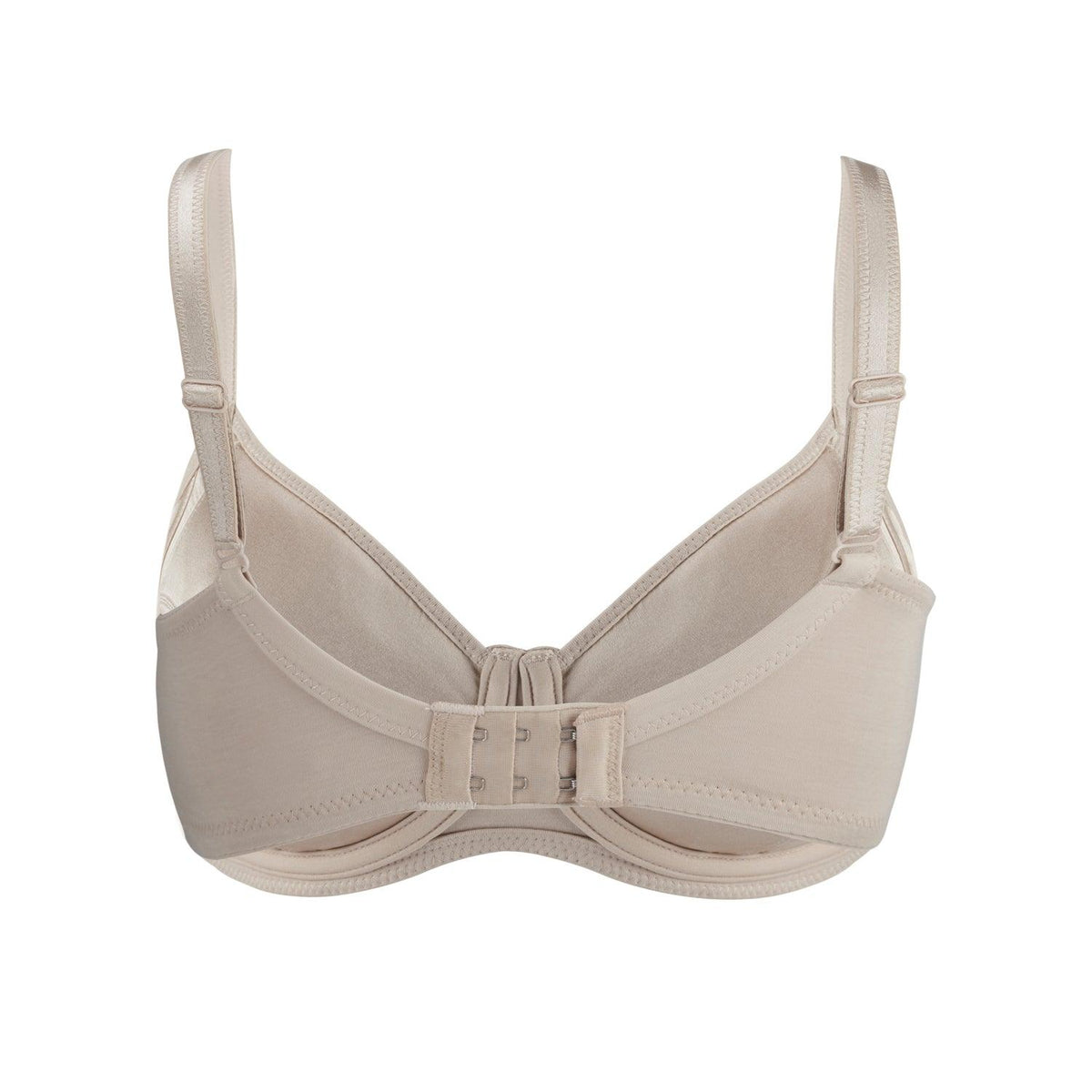 Ivory-Underwired Silk & Organic Cotton Full Cup Bra with removable