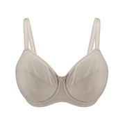 Ivory-Underwired Silk & Organic Cotton Full Cup Bra with removable