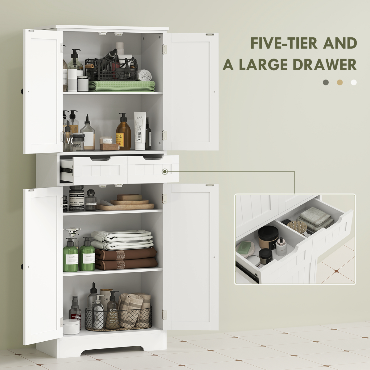 Bathroom Storage Cabinet-White