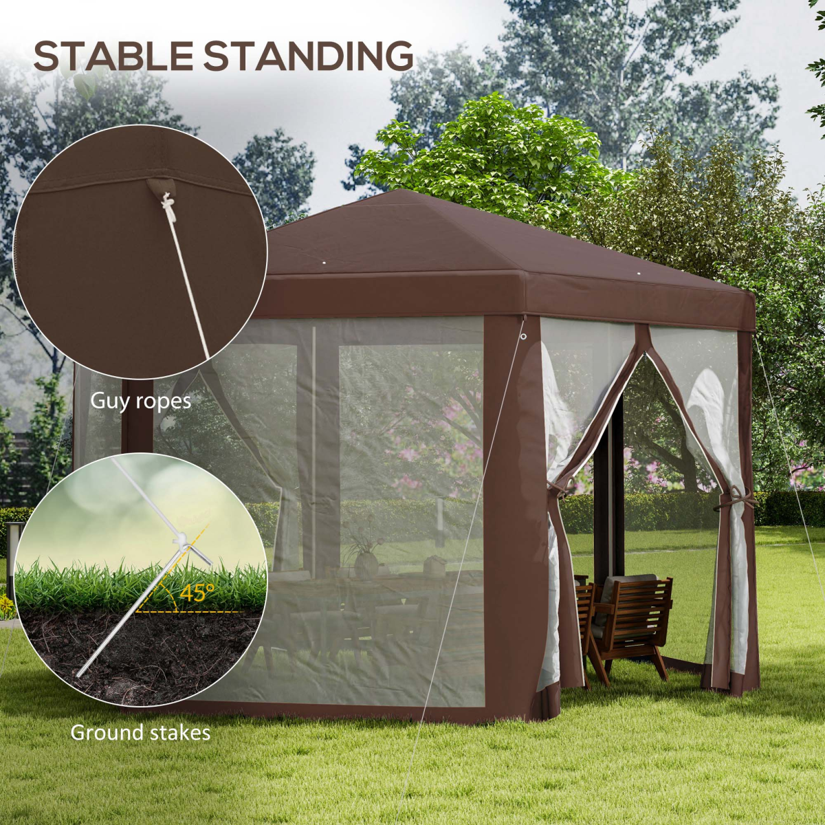 Hexagonal Garden Gazebo Party Tent Patio Marquee Canopy