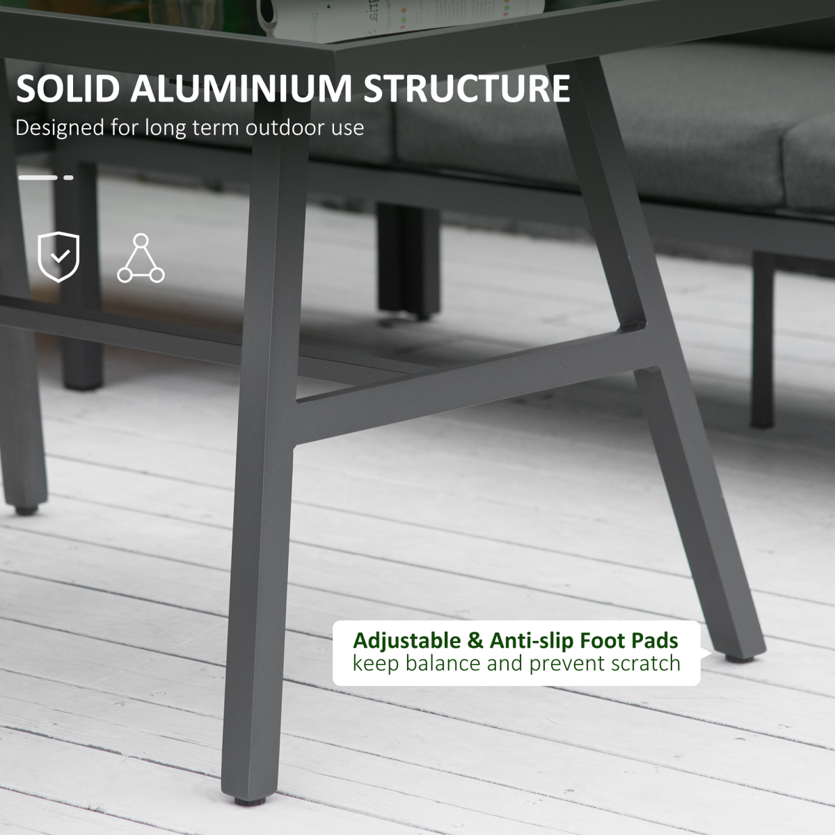 Outsunny 8-Seater Aluminium Garden Dining Sofa Furniture Set with Cushions