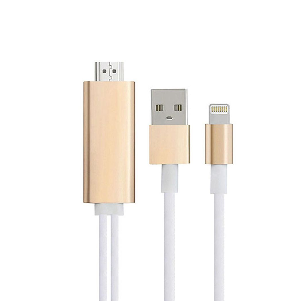 Aquarius Full HD Support HDMI Connector Cable for Phone/Pad Gold