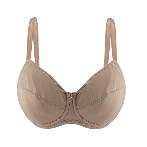 Warm Golden-Underwired Silk & Organic Cotton Full Cup Bra with