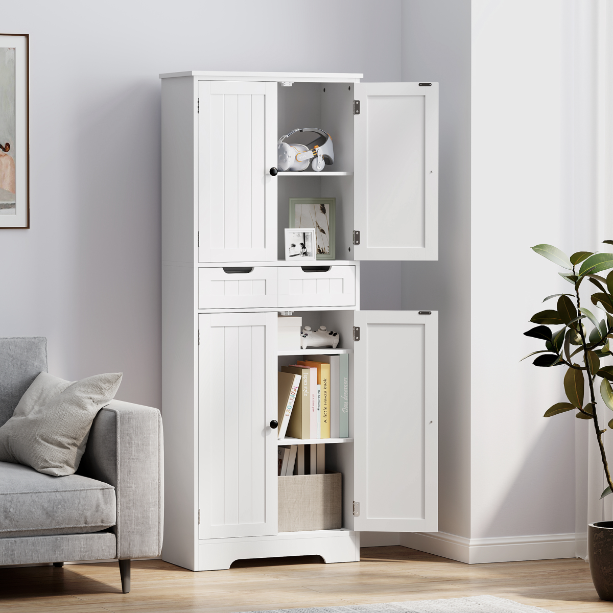 Bathroom Storage Cabinet-White