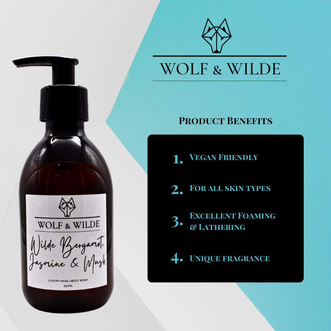 Wilde Bergamot, Jasmine & Musk Luxury 2 In 1 Liquid Soap - Hand & Body