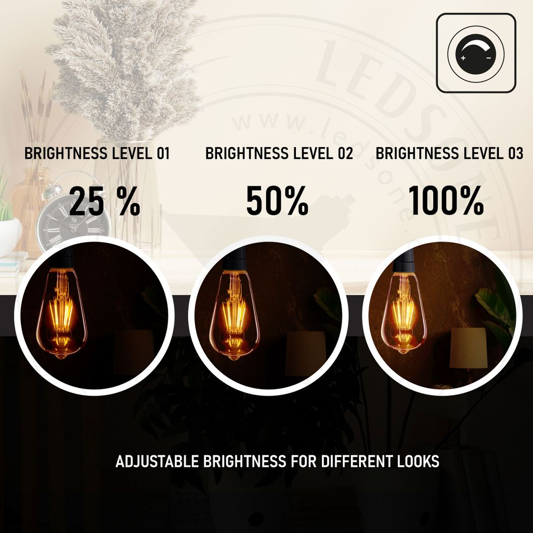 E27 ST64 Vintage LED Dimmable  Bulbs, 8W Edison Light Bulb,