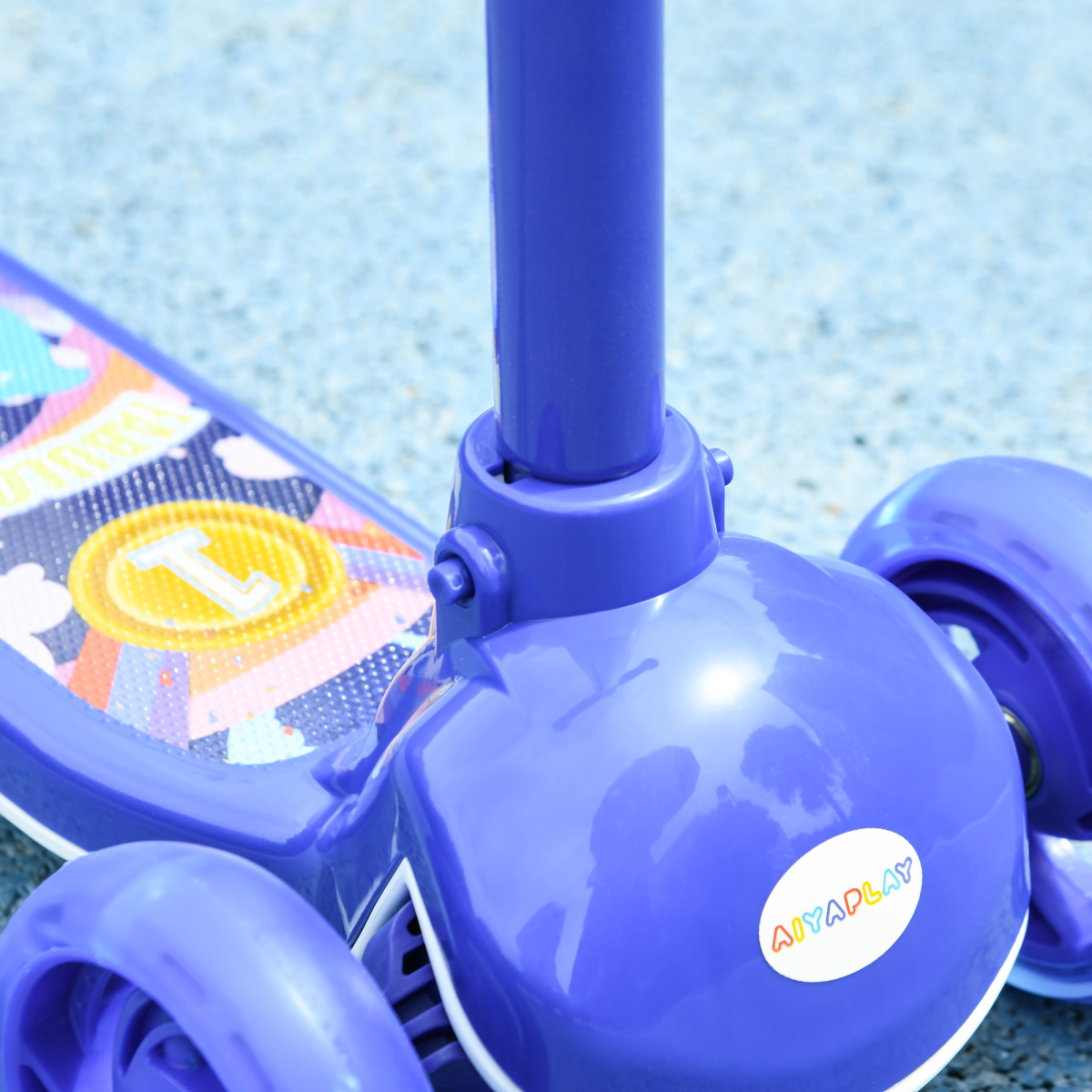 AIYAPLAY Kids 3 Wheel Scooter for 2-6 Years Old w/ Adjustable Height, Blue