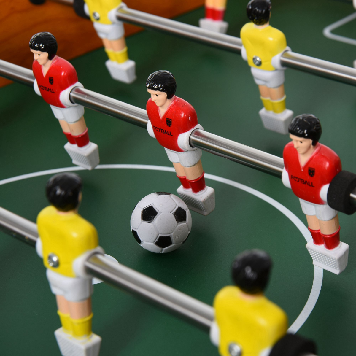 Wooden Soccer Football Table 84.5cm Arcades Game Room Bar, 2 Foosballs HOMCOM