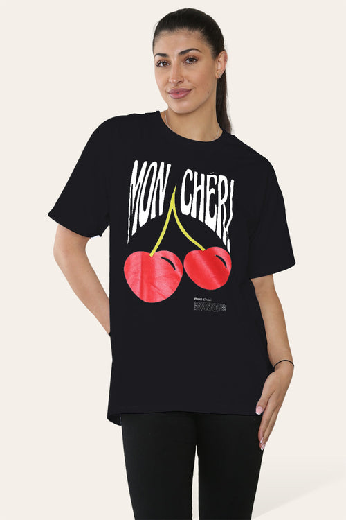 Ladies Mon Cheri  Printed Short Sleeve T-Shirt Top