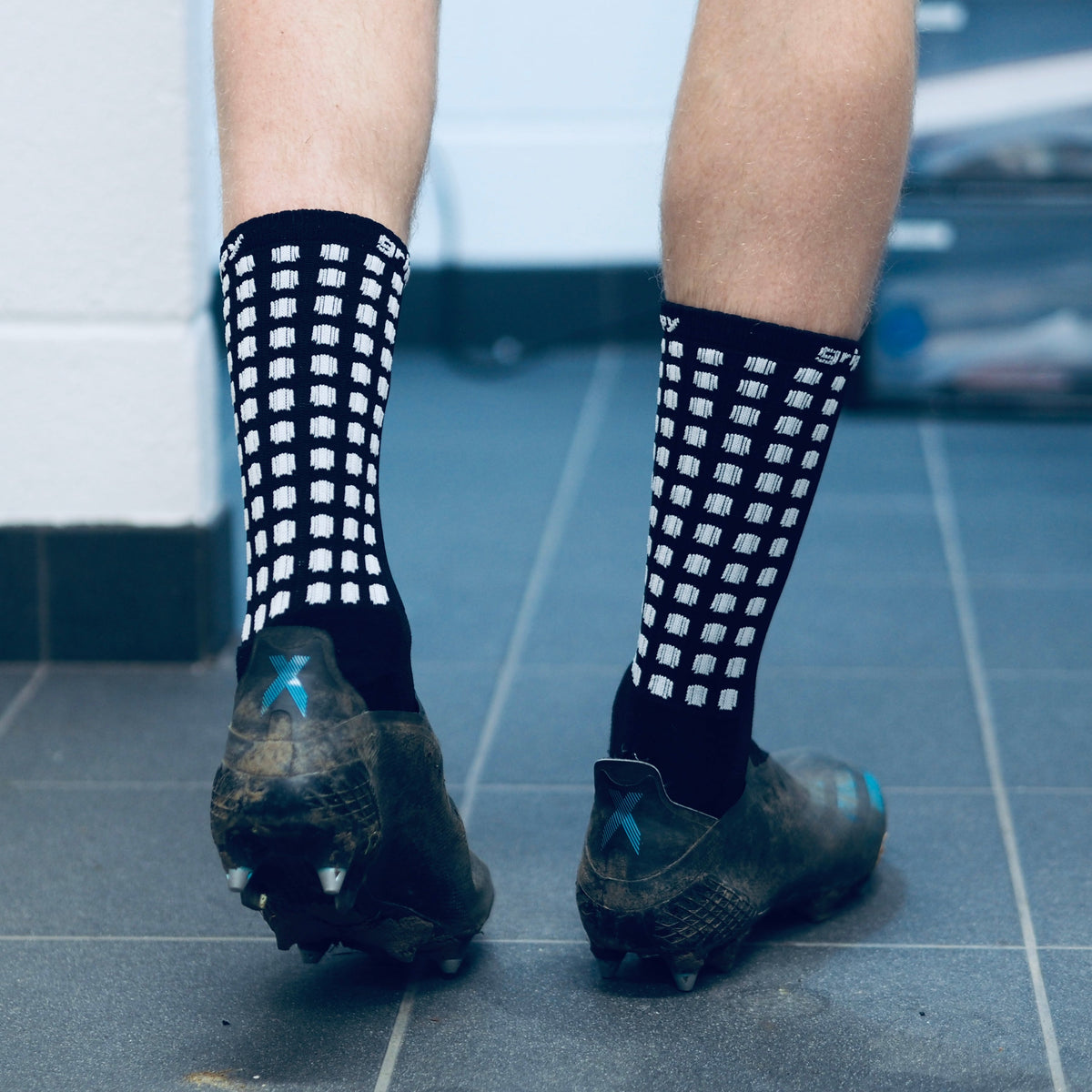 Grippy Black Football Grip Socks